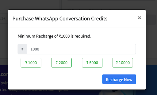 Purchase Whatsapp conversation credits