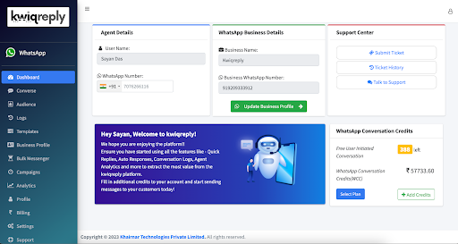 Open dashboard