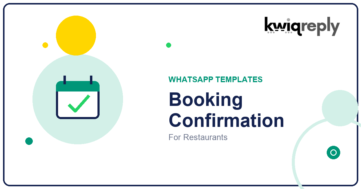WhatsApp Booking Confirmation Templates for Restaurants (6 Examples)