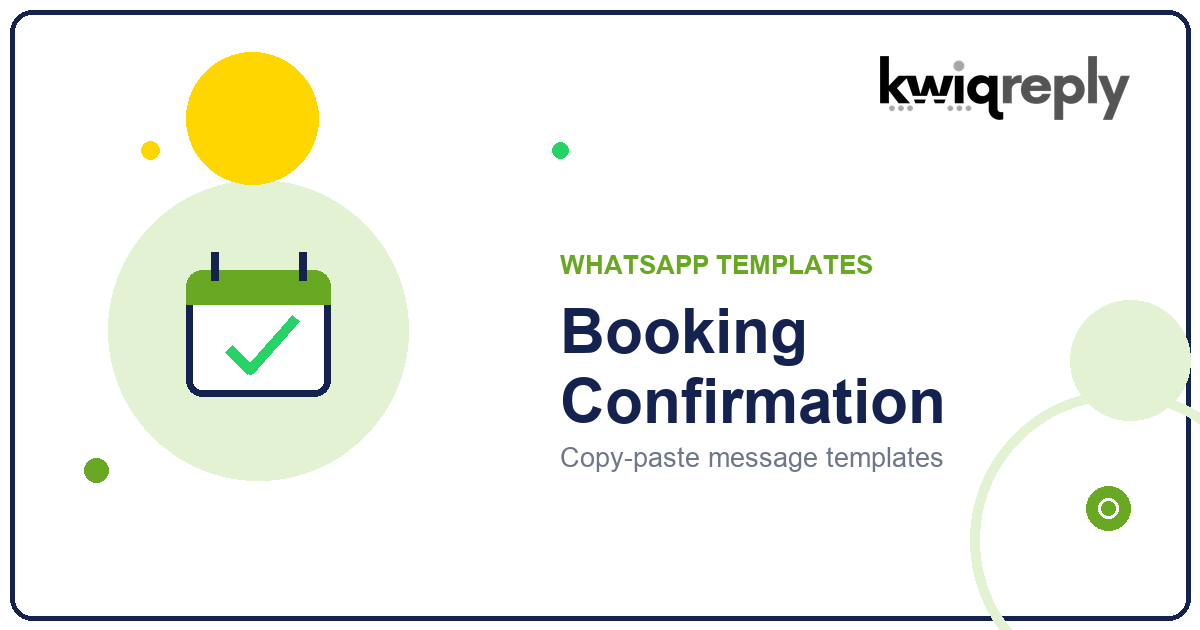 WhatsApp Booking Confirmation Templates (10 Examples)