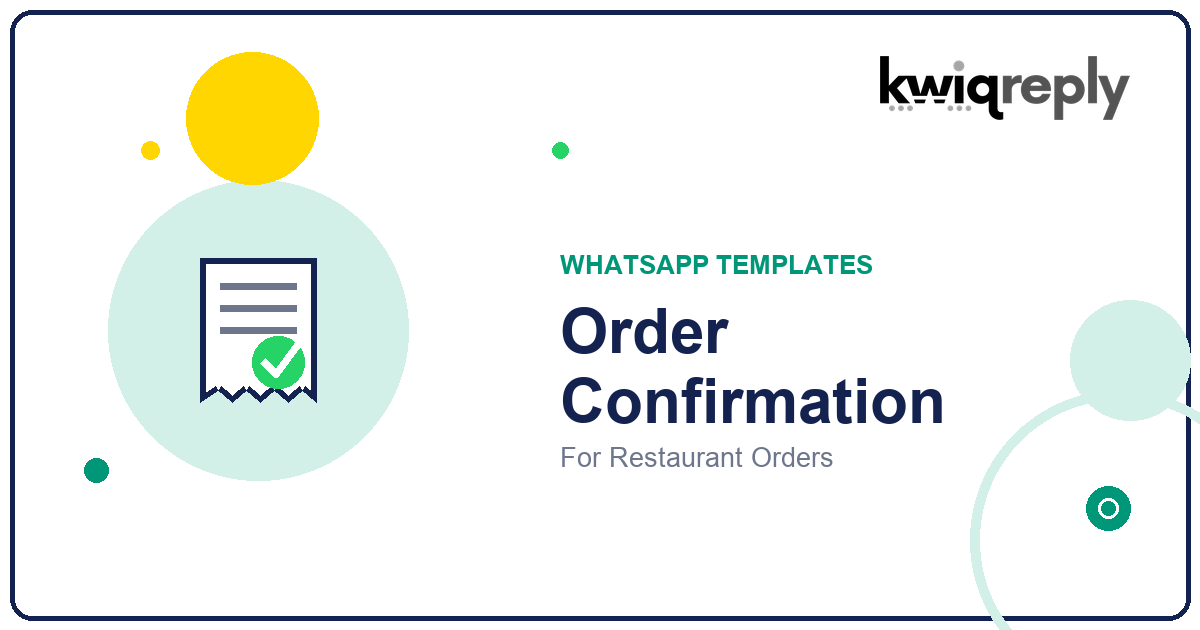 WhatsApp Order Confirmation Templates for Restaurant Orders (6 Examples)