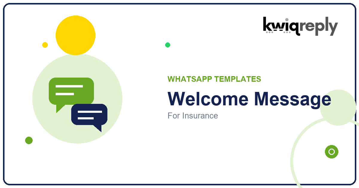 WhatsApp Welcome Message Templates for Insurance (6 Examples)